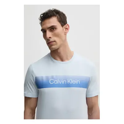 Bavlněné tričko Calvin Klein modrá barva, s potiskem, K10K114163