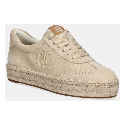 Sneakers boty Lauren Ralph Lauren Luize Snkr béžová barva, 802959231003