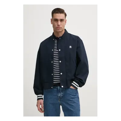 Oboustranná dětská bomber bunda Tommy Hilfiger tmavomodrá barva, přechodná, MW0MW38707