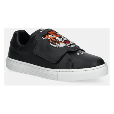 Dětské kožené sneakers boty Kenzo Kids tmavomodrá barva, K60898