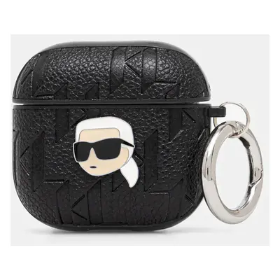 Kryt na airpods Karl Lagerfeld 4 černá barva, KLA4PGKIPK