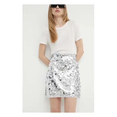 Sukně Bruuns Bazaar BrugmansiaBBJoannas skirt stříbrná barva, mini, BBW3974