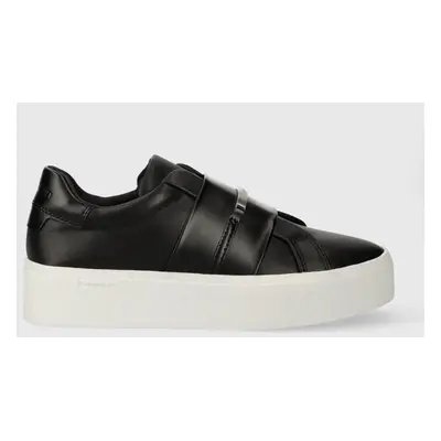 Sneakers boty Calvin Klein FLATFORM CUPSOLE SLIP ON W/HW černá barva, HW0HW01862