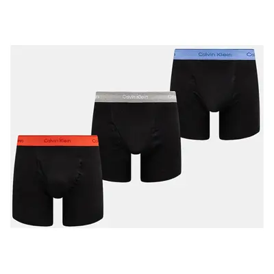 Bavlněné boxerky Calvin Klein Underwear 3-pack černá barva, 000NB4003A