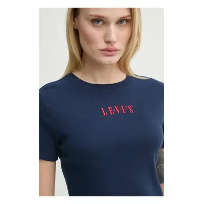 Bavlněné tričko Levi's tmavomodrá barva, A8798