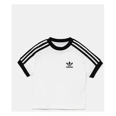 Dětské bavlněné tričko adidas Originals bílá barva, JE0517