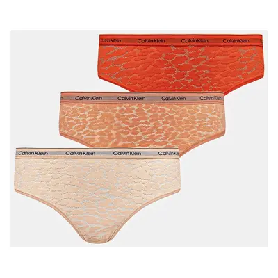 Kalhotky brazilky Calvin Klein Underwear 3-pack oranžová barva, 000QD5225E