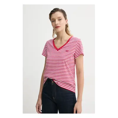 Bavlněné tričko Levi's LSE_PERFECT VNECK červená barva, A3170