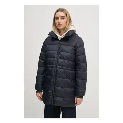 Péřová bunda Tommy Hilfiger dámská, tmavomodrá barva, zimní, WW0WW43119