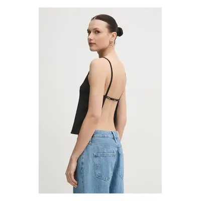 Top Calvin Klein Jeans černá barva, odkrytá záda, J20J225314