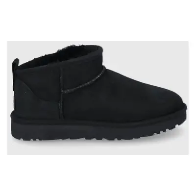 Semišové sněhule UGG Classic Ultra Mini černá barva, 1116109.BLK