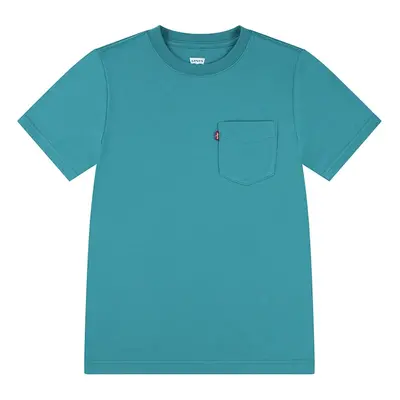 Dětské bavlněné tričko Levi's SUNSET POCKET TEE tyrkysová barva, 8EM359