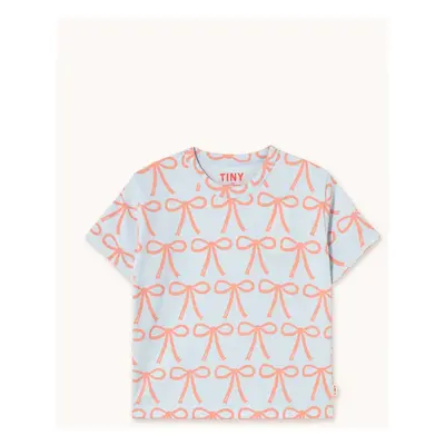 Dětské bavlněné tričko Tinycottons BOWS TEE pastel blue modrá barva, SS25-026