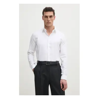 Košile Calvin Klein pánská, bílá barva, slim, s italským límcem, K10K114316