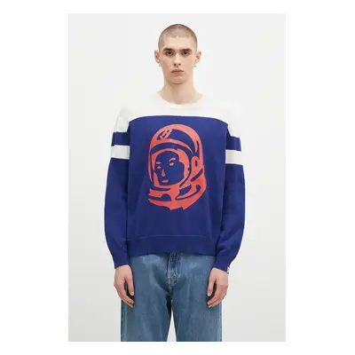 Svetr s příměsí kašmíru Billionaire Boys Club Astro Knitted Crewneck tmavomodrá barva, B24325