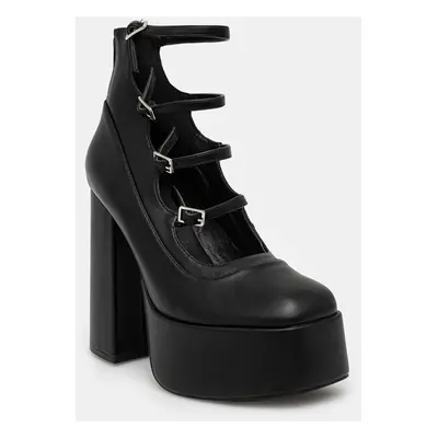 Lodičky Koi Footwear GURREN BLACK STRAPPY PLATFORM HEELS černá barva, na podpatku, DBP17