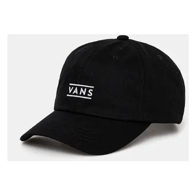 Dětská bavlněná kšiltovka Vans HALF BOX CURVED BILL JOCKEY černá barva, s aplikací, VN000J4TBLK1