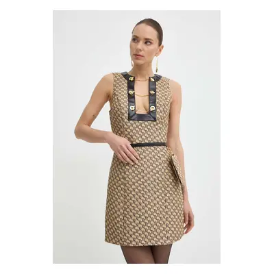 Šaty Elisabetta Franchi béžová barva, mini, AB64642E2