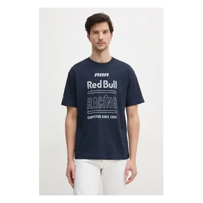 Bavlněné tričko Red Bull Racing x Pepe Jeans RACING HISTORY TEE tmavomodrá barva, s potiskem, RM