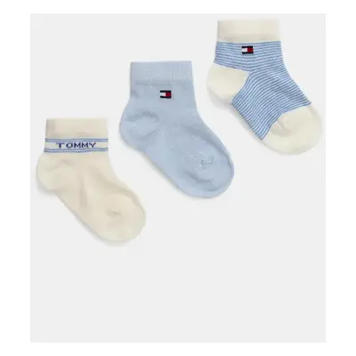 Kojenecké ponožky Tommy Hilfiger 3-pack modrá barva, 701232722