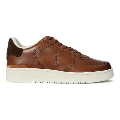 Kožené sneakers boty Polo Ralph Lauren Mastr Ct Bro hnědá barva, 809960990002