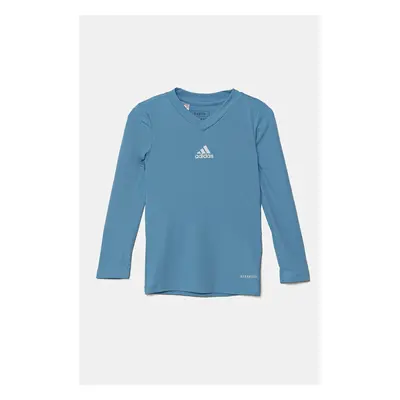 Dětské tričko s dlouhým rukávem adidas Performance modrá barva, s potiskem, GN7512