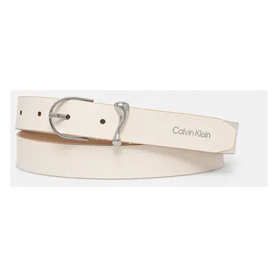 Kožený pásek Calvin Klein dámský, béžová barva, K60K613234