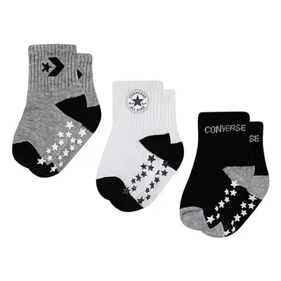 Kojenecké ponožky Converse 3-pack černá barva