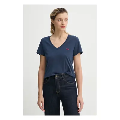 Bavlněné tričko Levi's LSE_PERFECT VNECK tmavomodrá barva, A3170