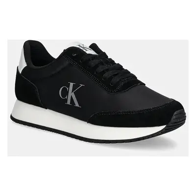 Sneakers boty Calvin Klein Jeans RUNNER LACEUP LOW MG MIX černá barva, YW0YW01615