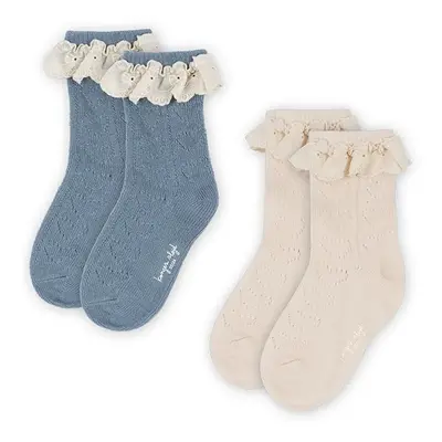 Dětské ponožky Konges Sløjd 2 PACK POINTELLE SOCKS 2-pack modrá barva, KS102892