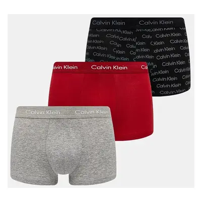 Boxerky Calvin Klein Underwear 3-pack pánské, červená barva, 000NB3055A