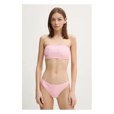 Dvoudílné plavky Juicy Couture ARIEL BANDEAU růžová barva, měkký košík, JCIT122001