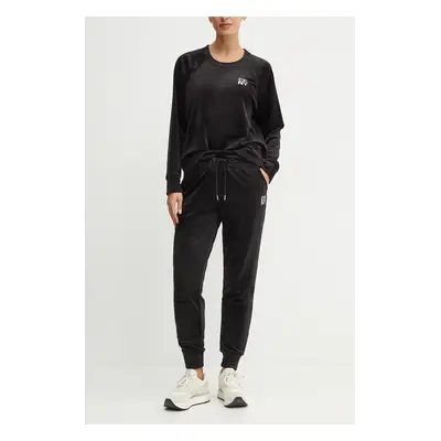 Tepláky Dkny černá barva, s aplikací, DP4P3535