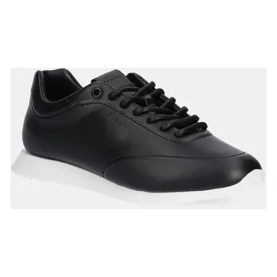 Kožené sneakers boty Calvin Klein RUNNER LACE UP - LTH černá barva, HW0HW02396