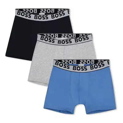 Dětské boxerky BOSS 3-pack modrá barva, J51746