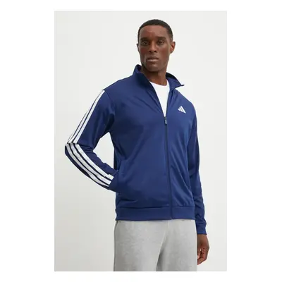 Mikina adidas 3-Stripes pánská, tmavomodrá barva, s aplikací, JI8817