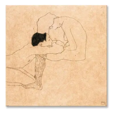 Reprodukce Egon Schiele, Lovers 40 x 40 cm.