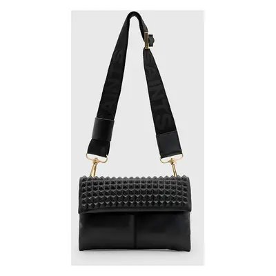 Kožená kabelka AllSaints EZRA STUD CROSSBODY černá barva, W354XB