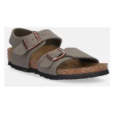 Dětské sandály Birkenstock New York Kids zelená barva, 1029747