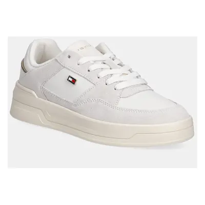 Kožené sneakers boty Tommy Hilfiger ESSENTIAL BASKET SNEAKER béžová barva, FW0FW08456