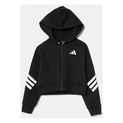 Dětská mikina adidas černá barva, s potiskem, JJ4847