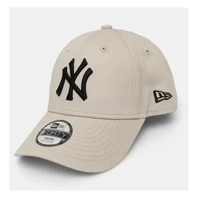 Dětská bavlněná kšiltovka New Era NEW YORK YANKEES béžová barva, s aplikací, 12745557