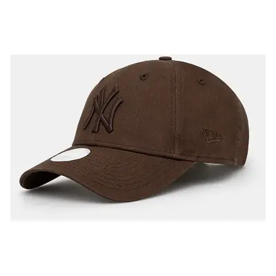 Bavlněná baseballová čepice New Era ESSENTIAL 9FORTY® NEW YORK YANKEES hnědá barva, 60471462