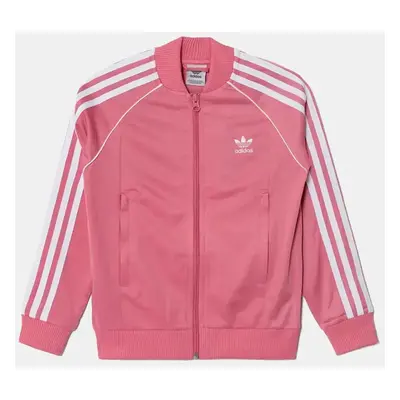 Dětská mikina adidas Originals SST TRACK TOP růžová barva, s aplikací, IY7451