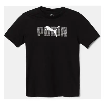 Bavlněné tričko Puma ESS LOGO LAB Tee černá barva, s potiskem, 685791