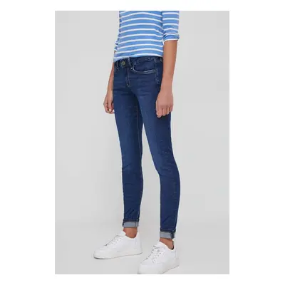 Džíny Pepe Jeans SKINNY JEANS LW dámské, tmavomodrá barva, PL204583XW5