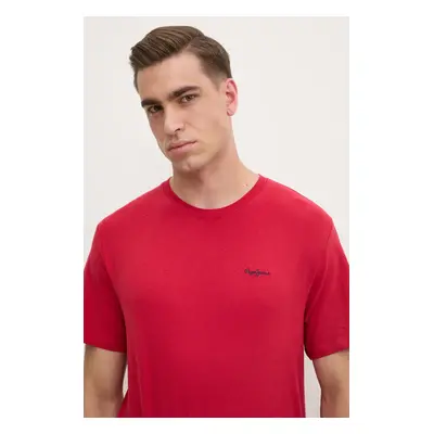 Bavlněné tričko Pepe Jeans CONTRAST CONNOR červená barva, PM509933