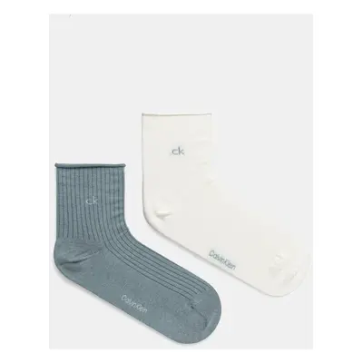 Ponožky Calvin Klein 2-pack dámské, modrá barva, 701229681