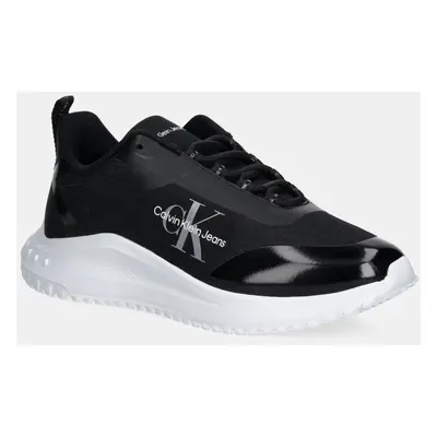 Sneakers boty Calvin Klein Jeans EVA RUNNER LOW LACE MIX ML WN černá barva, YW0YW01442